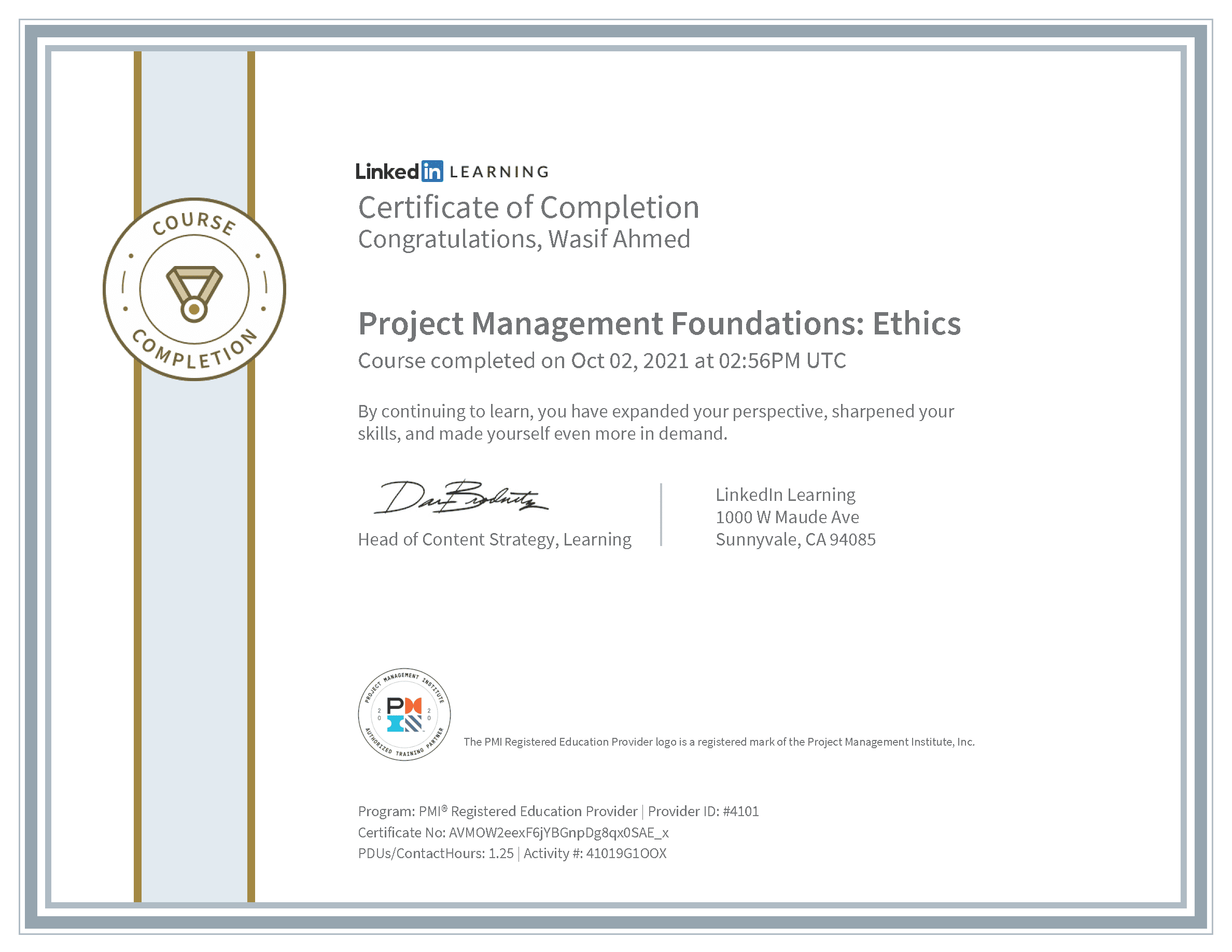 Project Management Foundations Ethics by PMI