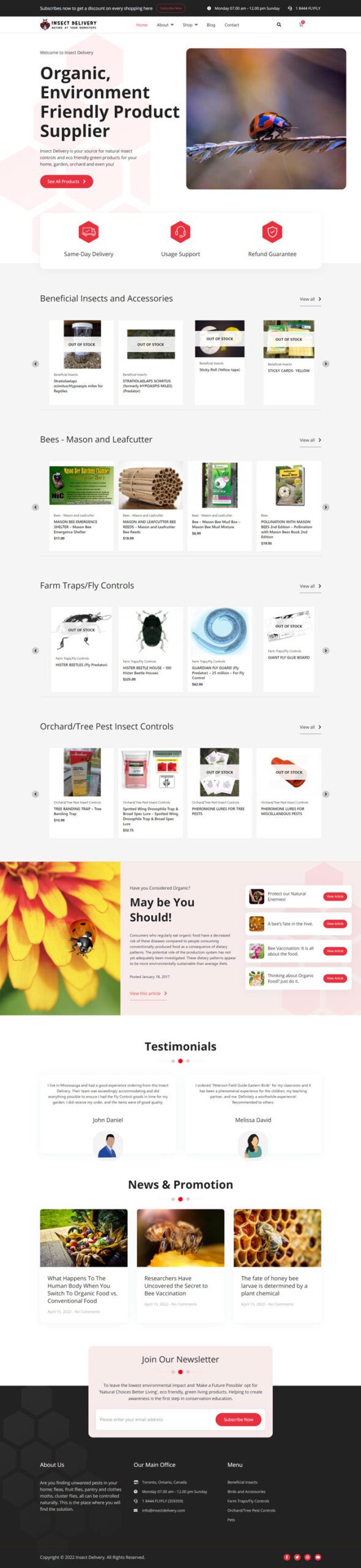 Insect Delivery - Web Design