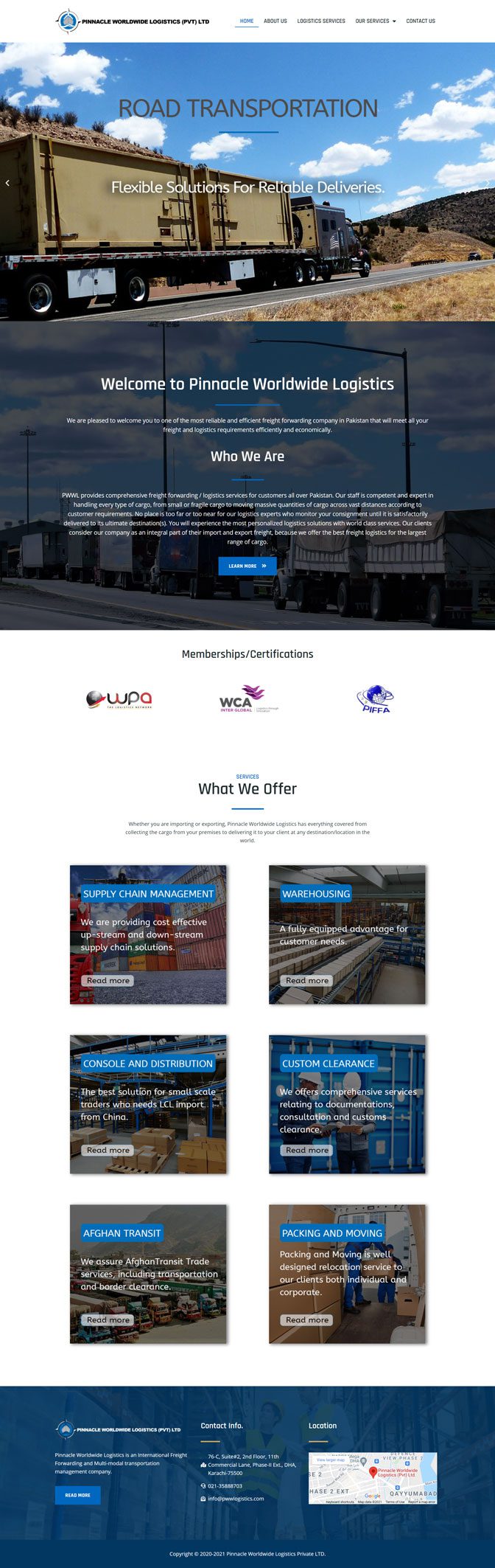 PWW Logistics​​ - Web Design