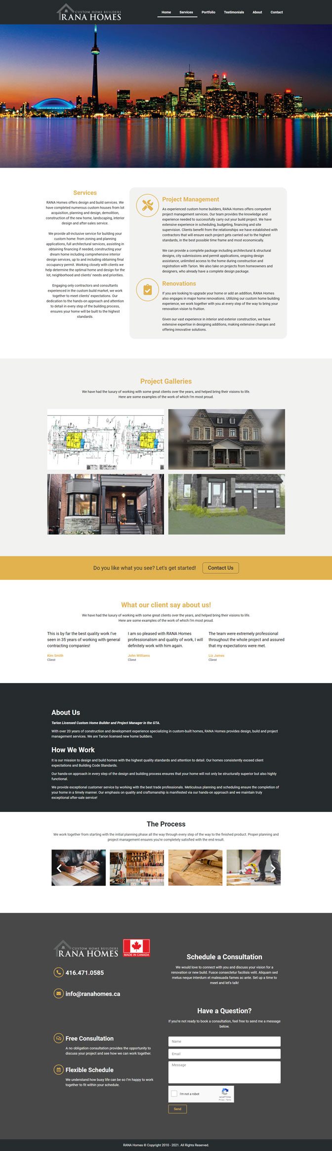 Rana Homes​​​ - Web Design