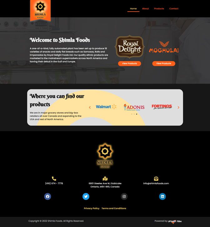 Shimla Foods​​ - Web Design