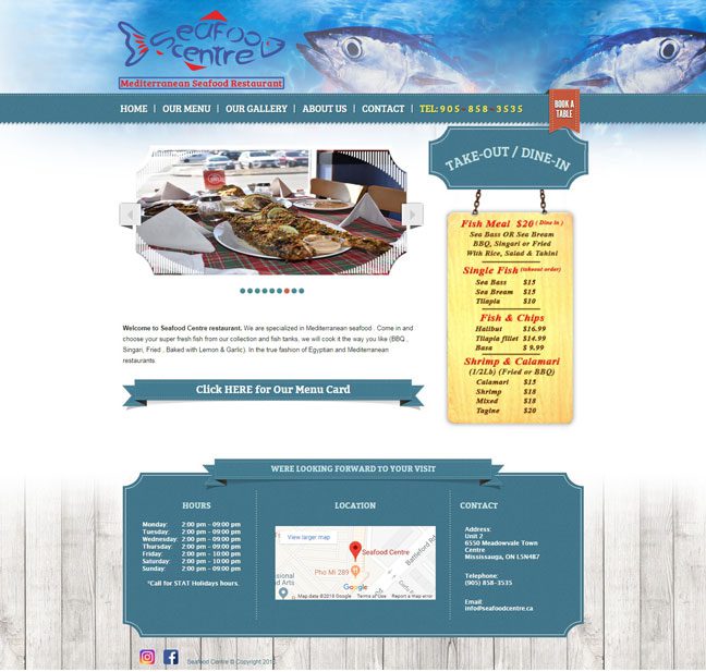 Sea Food Centre​​ - Web Design