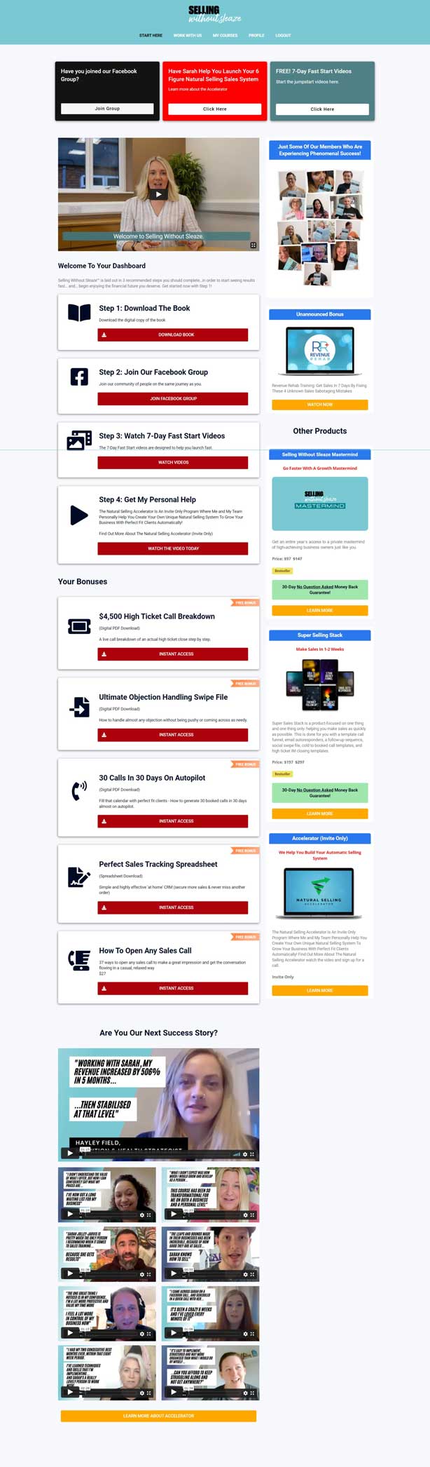 Selling Without Sleaze​​​​​ - Web Landing Page Design