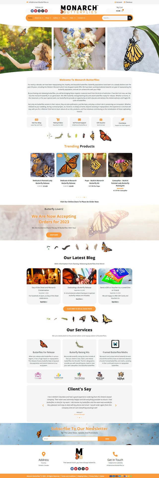 monarchbutterflies.ca - Homepage